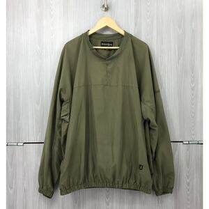 FootJoy FJ Men's Pullover Golf Jacket Windbreaker V Neck Zip‎ Pockets XXL Green